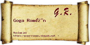 Goga Román névjegykártya